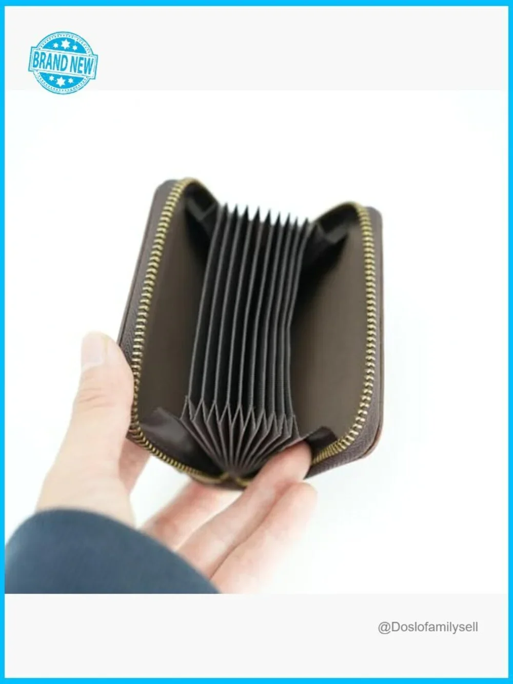 Minimalist Leather Wallet Card Holder Zipper Billfold Coin Pocket Travel Safe